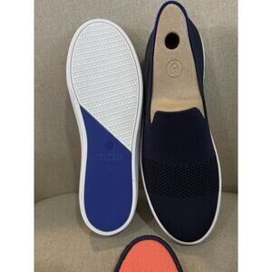 Rothy's The Sneaker Maritime Lattice Stitch Navy Slip On Shoes Women’s 9